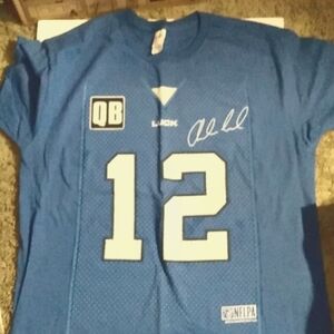 NFLPA Andrew Luck QB T-shirt, L, Blue, Gray NWOT
